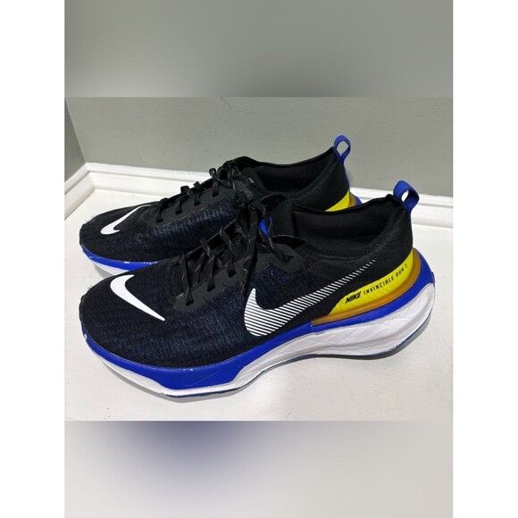 Nike Black/Blue/Yellow Running Sneakers ZoomX Invincible Run Flyknit 3-size 11